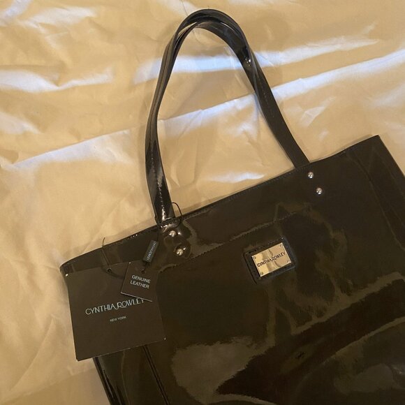 Cynthia Rowley - Black Patent Leather Large Shopper/Tote NWT - Picture 2 of 6